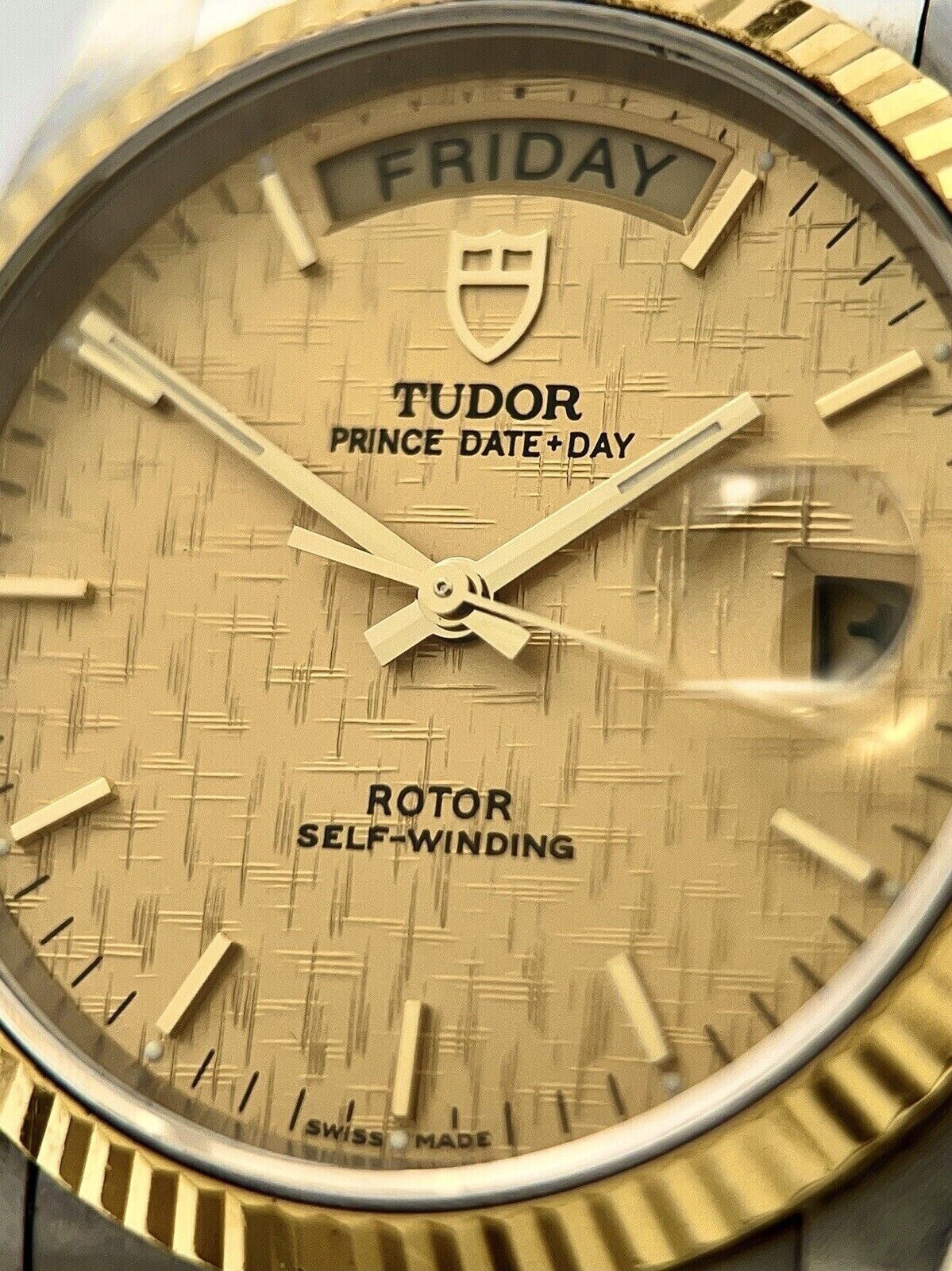 TUDOR Prince Date Day 76213 Champagne Dial Men's Two Tone Automatic Watch