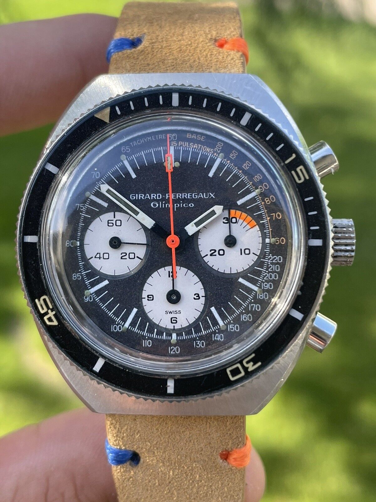 1960’s Girard Perregaux Olimpico Stainless Steel Chronograph 9227FA
