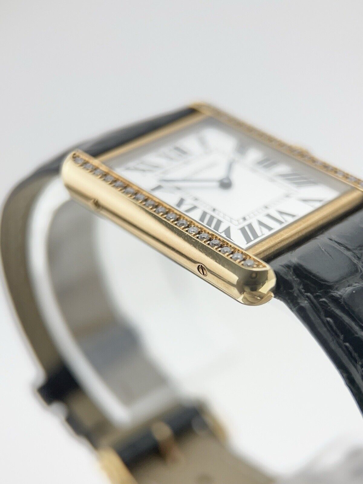 Cartier Tank Solo 18k Yellow Gold and Steel Diamond Bezel 27mm Quartz W5200004