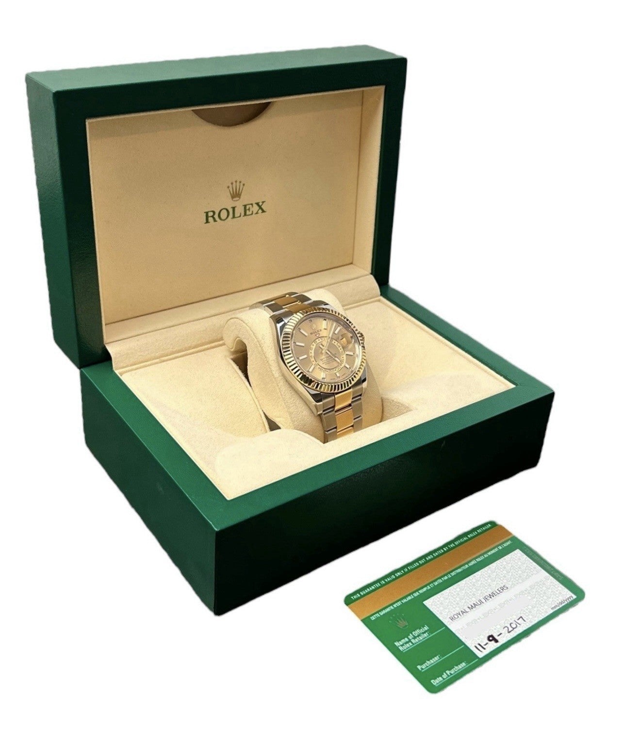 Rolex Sky-Dweller Steel & Gold Champagne Dial 42mm Automatic Men’s Watch