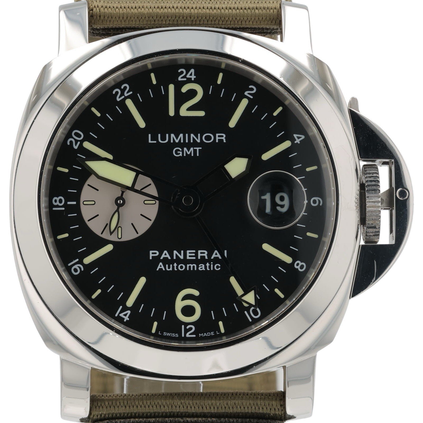 Panerai Luminor GMT Stainless Steel Black Dial 44mm Automatic Mens PAM00088