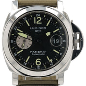 Panerai Luminor GMT Stainless Steel Black Dial 44mm Automatic Mens PAM00088