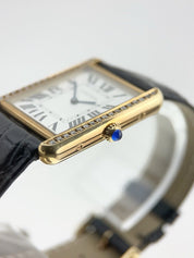 Cartier Tank Solo 18k Yellow Gold and Steel Diamond Bezel 27mm Quartz W5200004
