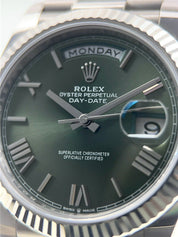 2022 Rolex Day Date 18k White Gold Olive Dial 40mm Automatic Men’s Watch 228239