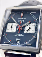 2021 Tag Heuer CAW211P Monaco Calibre 11 Steve McQueen Blue Dial - Box & Papers