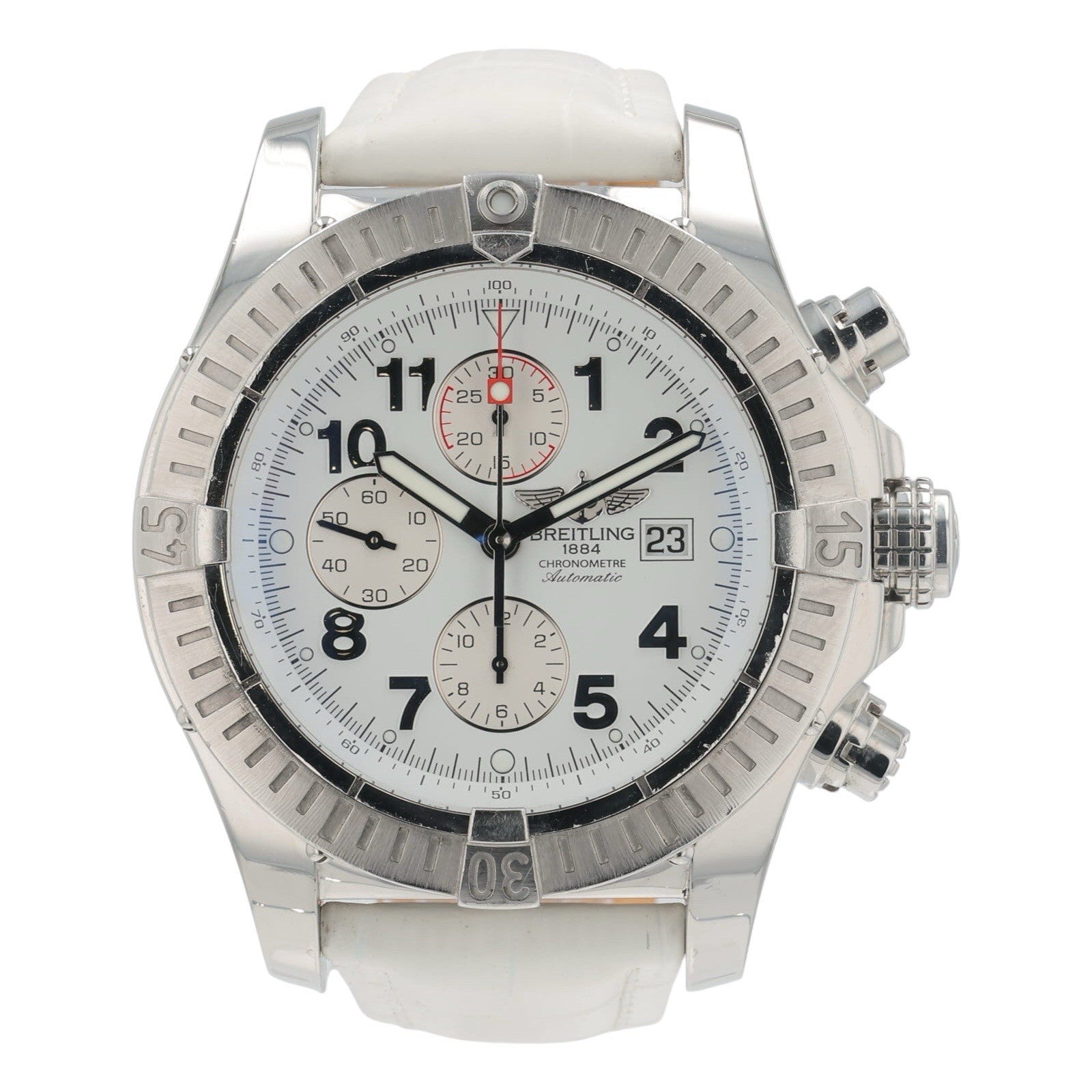 Breitling Super Avenger Stainless Steel White Dial 48mm Automatic Mens A13370