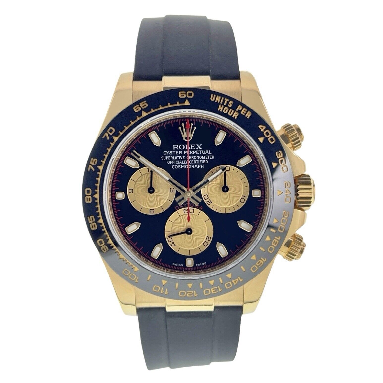 2018 Rolex Daytona 18k Yellow Gold Black Dial 40mm Automatic Mens Watch 116518LN