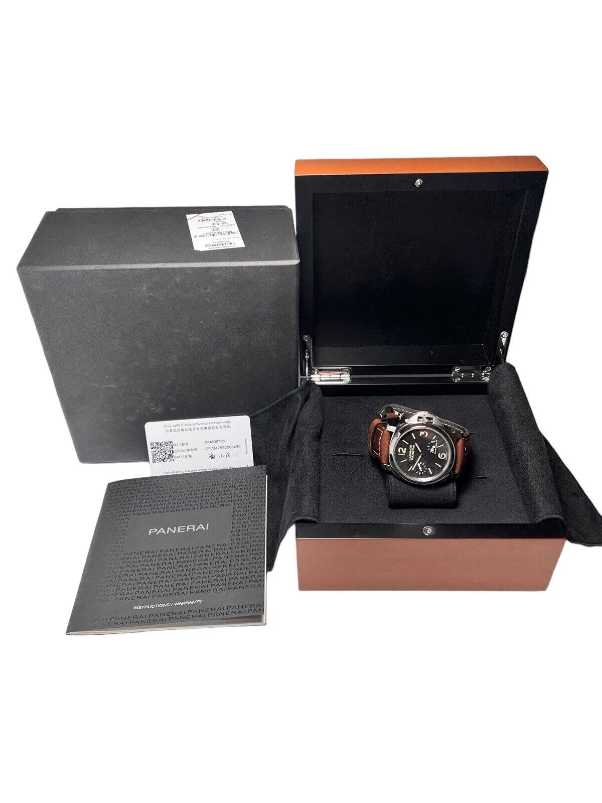 2021 Panerai Luminor 8 Days 44mm Steel Mens Watch Ref - PAM00795 Box And Papers