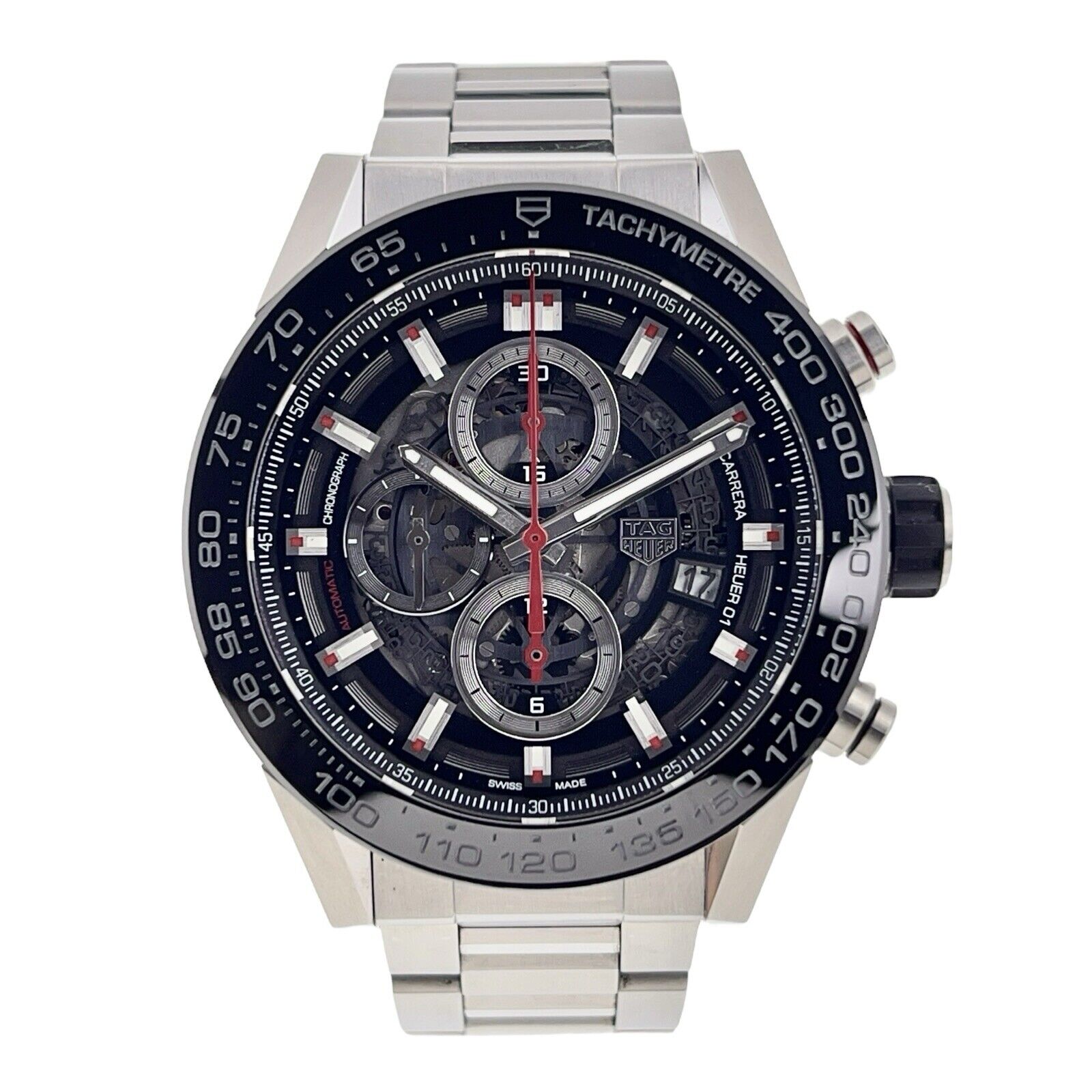 2017 Tag Heuer Calibre Heuer 01 Steel 43mm Automatic Men’s Watch CAR2A1W