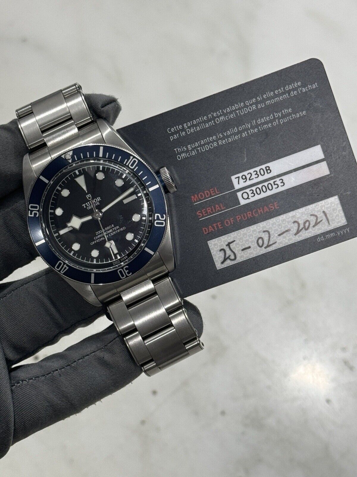 2021 TUDOR Black Bay Blue Stainless Steel Men's Watch 79230B - Box & Papers