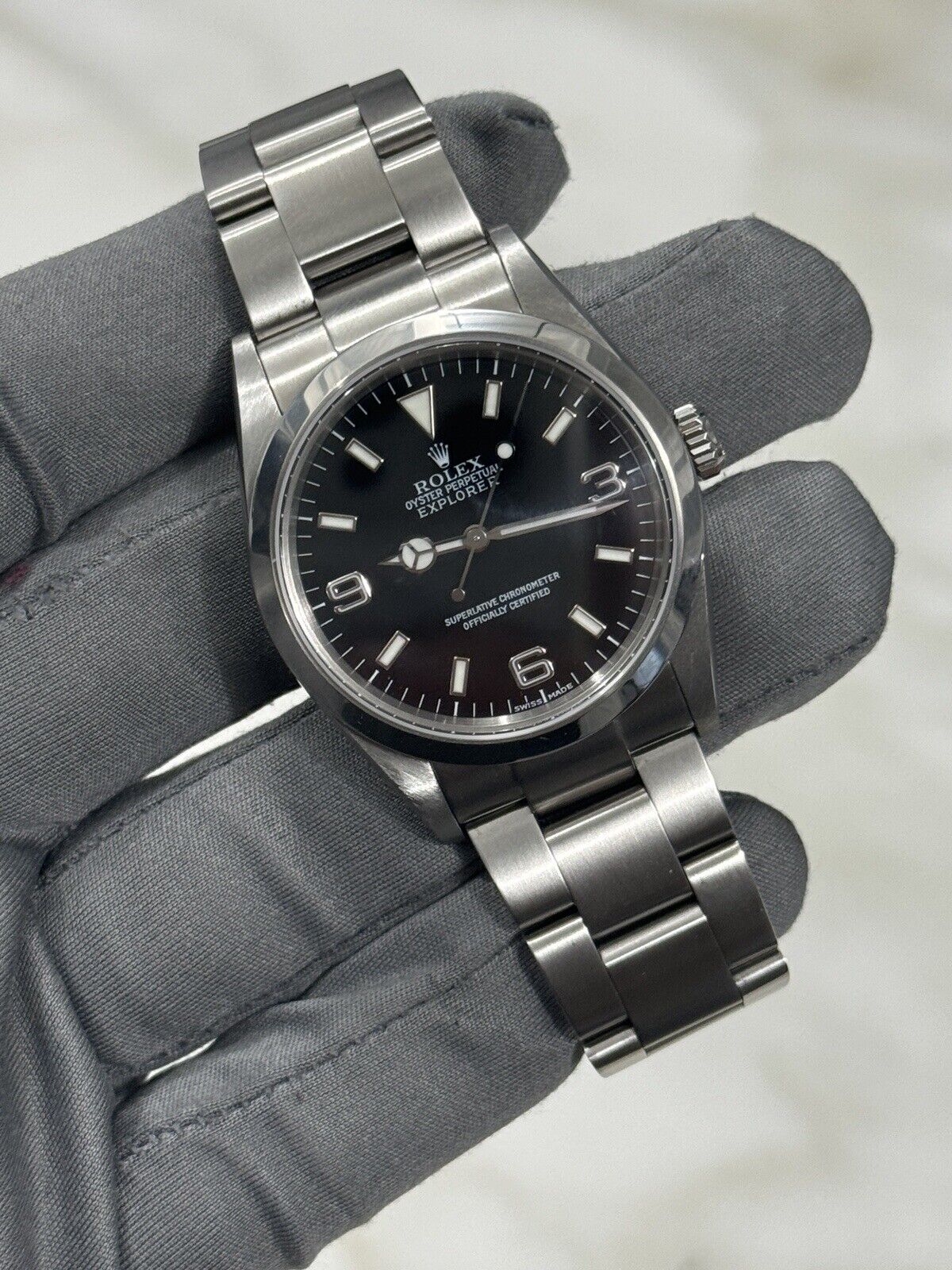 2002 Rolex Explorer 36mm 114270 Stainless Steel Men's Black Watch Swiss Made