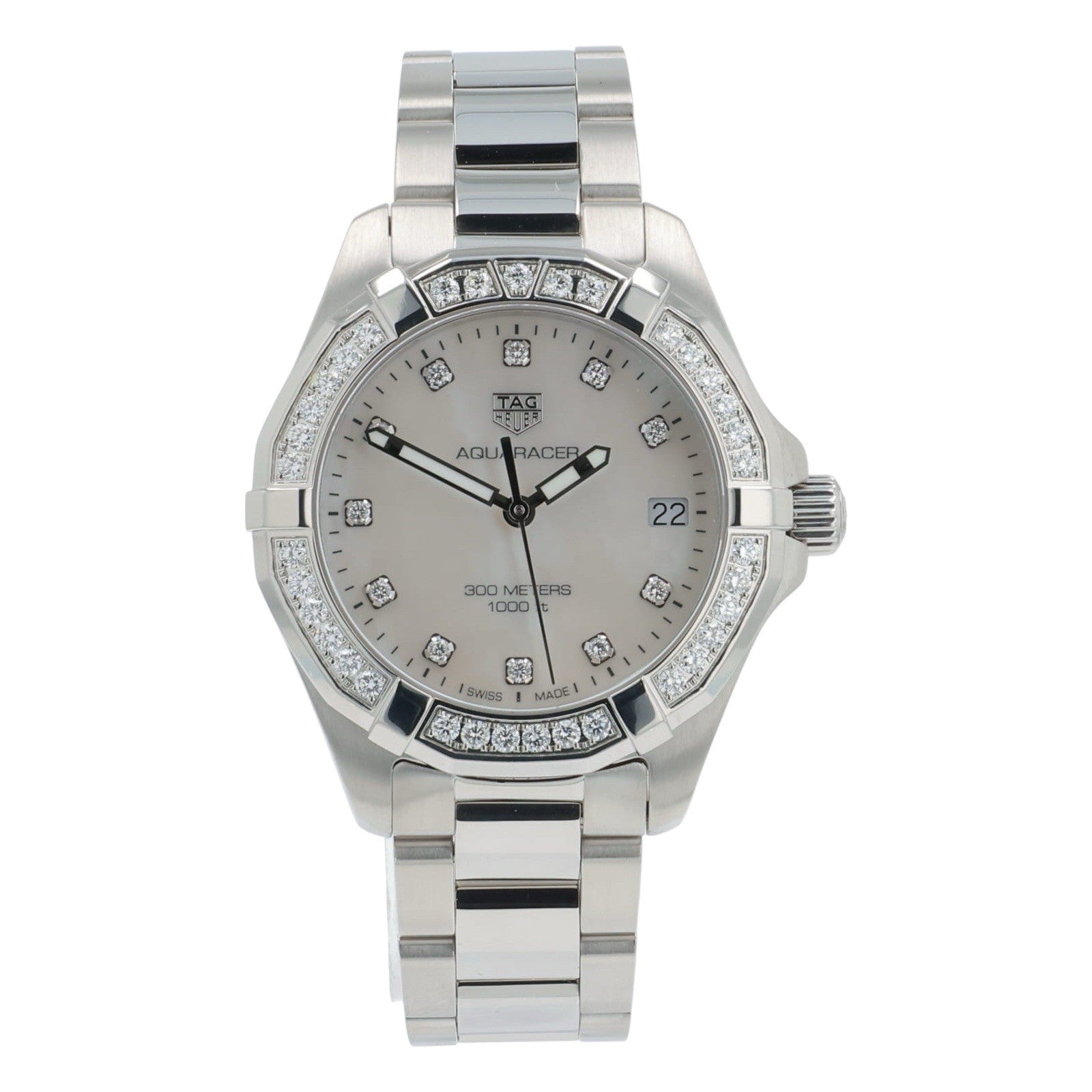 Tag Heuer Aquaracer Lady Steel Mother Of Pearl Dial Quartz Womens Watch WBD1315