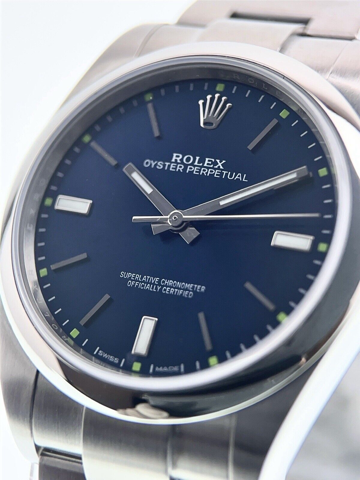 2016 Rolex Oyster Perpetual 39mm Steel Blue Dial Automatic Men’s Watch 114300