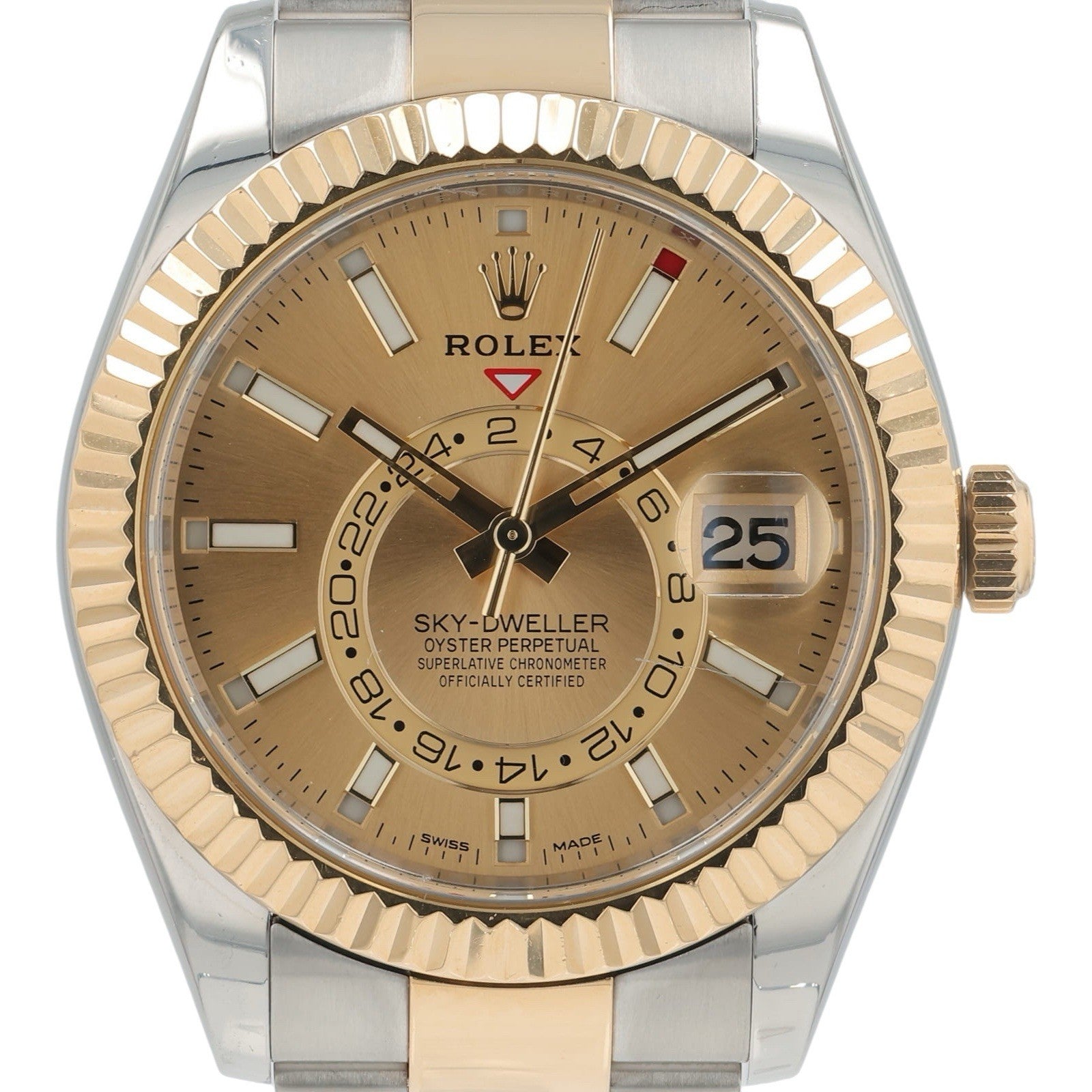 Rolex Sky-Dweller Steel & Gold Champagne Dial 42mm Automatic Men’s Watch