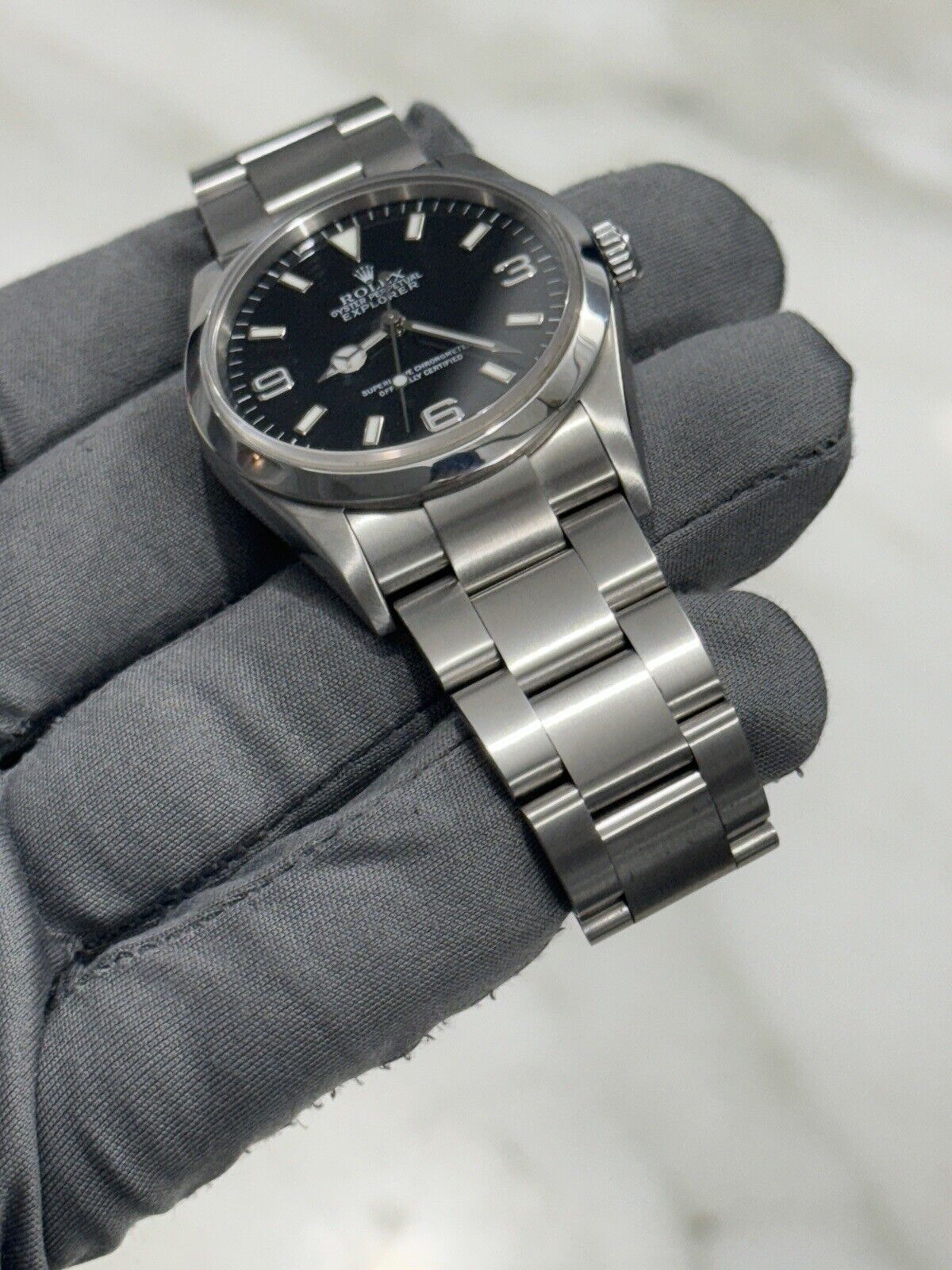 2001 Rolex Explorer I Black 36mm Oyster Steel Automatic Watch 114270