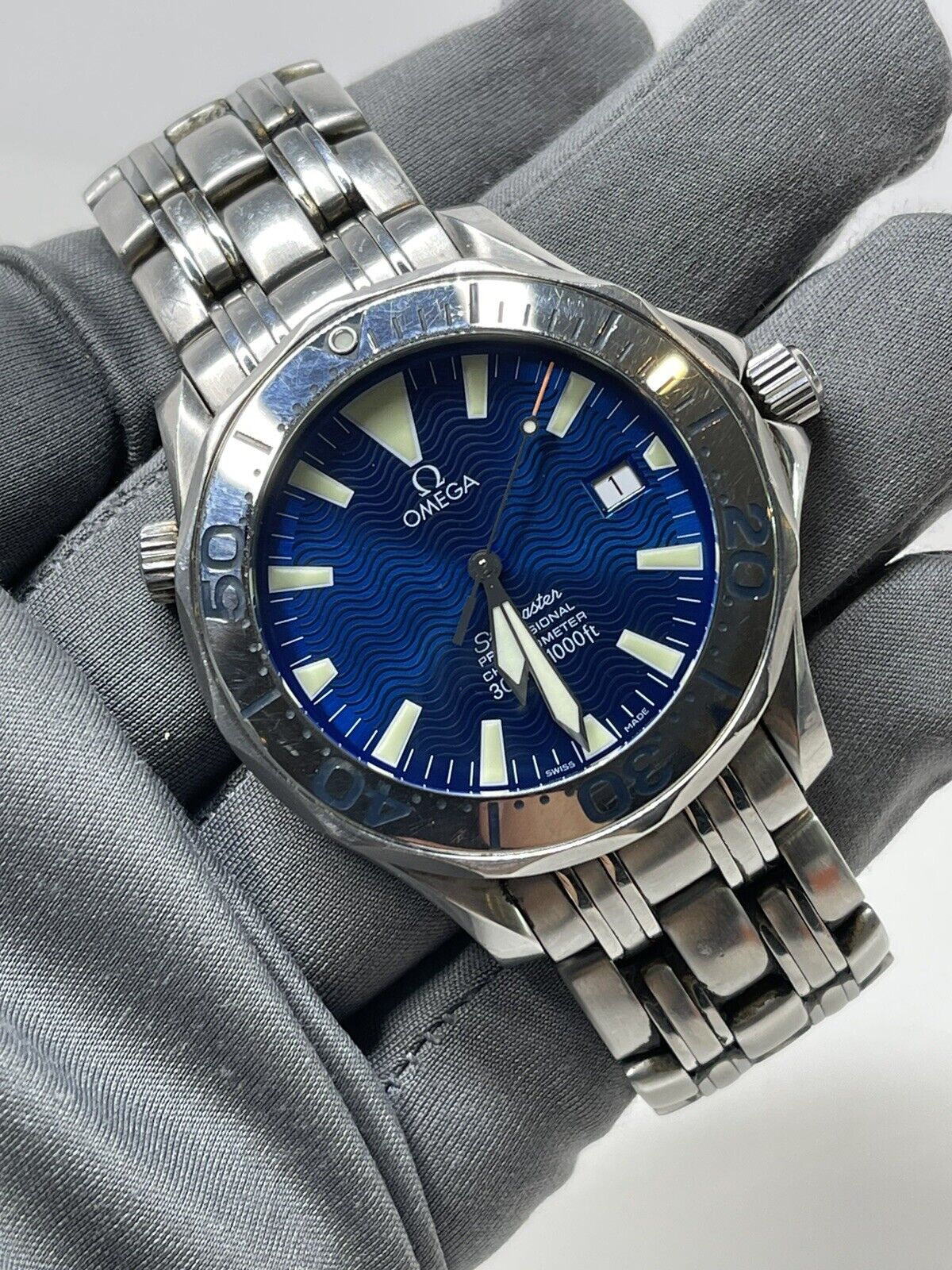 OMEGA 300M Seamaster Professional Mens Automatic Watch Electric Blue Dial