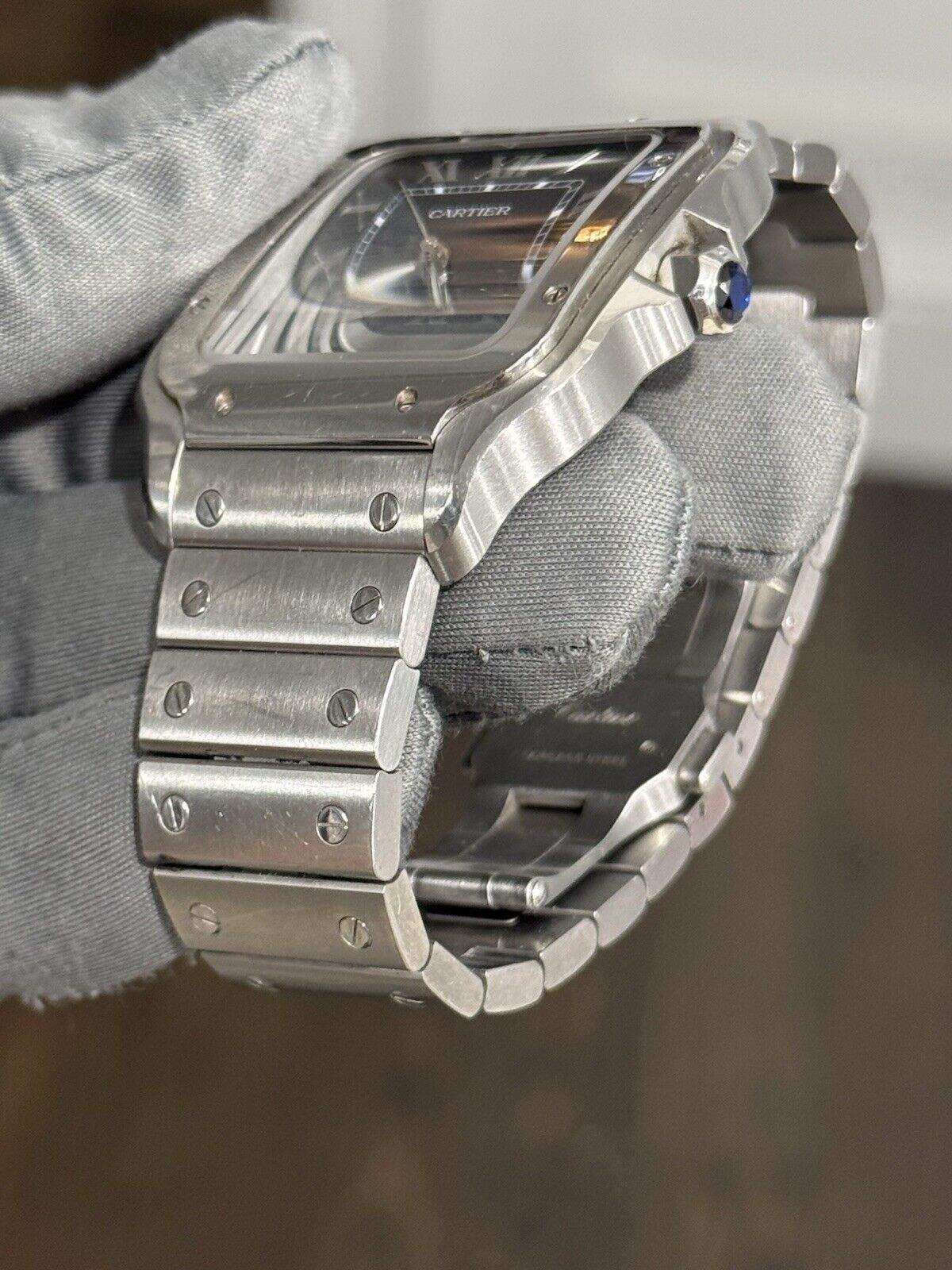 2022 Cartier Santos Steel Blue Dial Large Automatic Men’s Watch WSSA0030