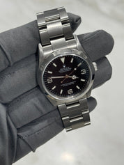 2005 Rolex Explorer I Black 36mm 3-6-9 Stainless Steel Oyster Watch 114270