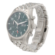IWC Pilot Chronograph Stainless Steel Green Dial 41mm Automatic Mens IW388104