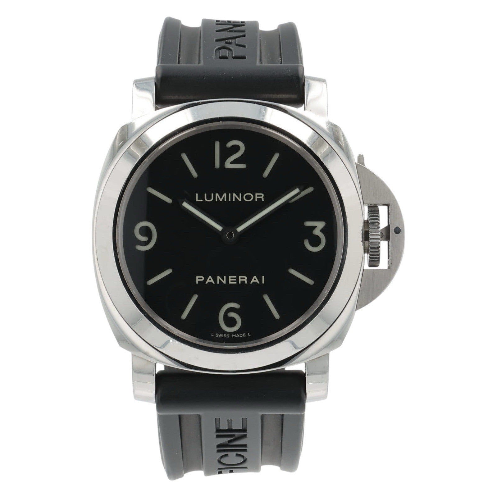 Panerai Luminor Base Stainless Steel Black Dial 44mm  Manual Wind Mens PAM00112