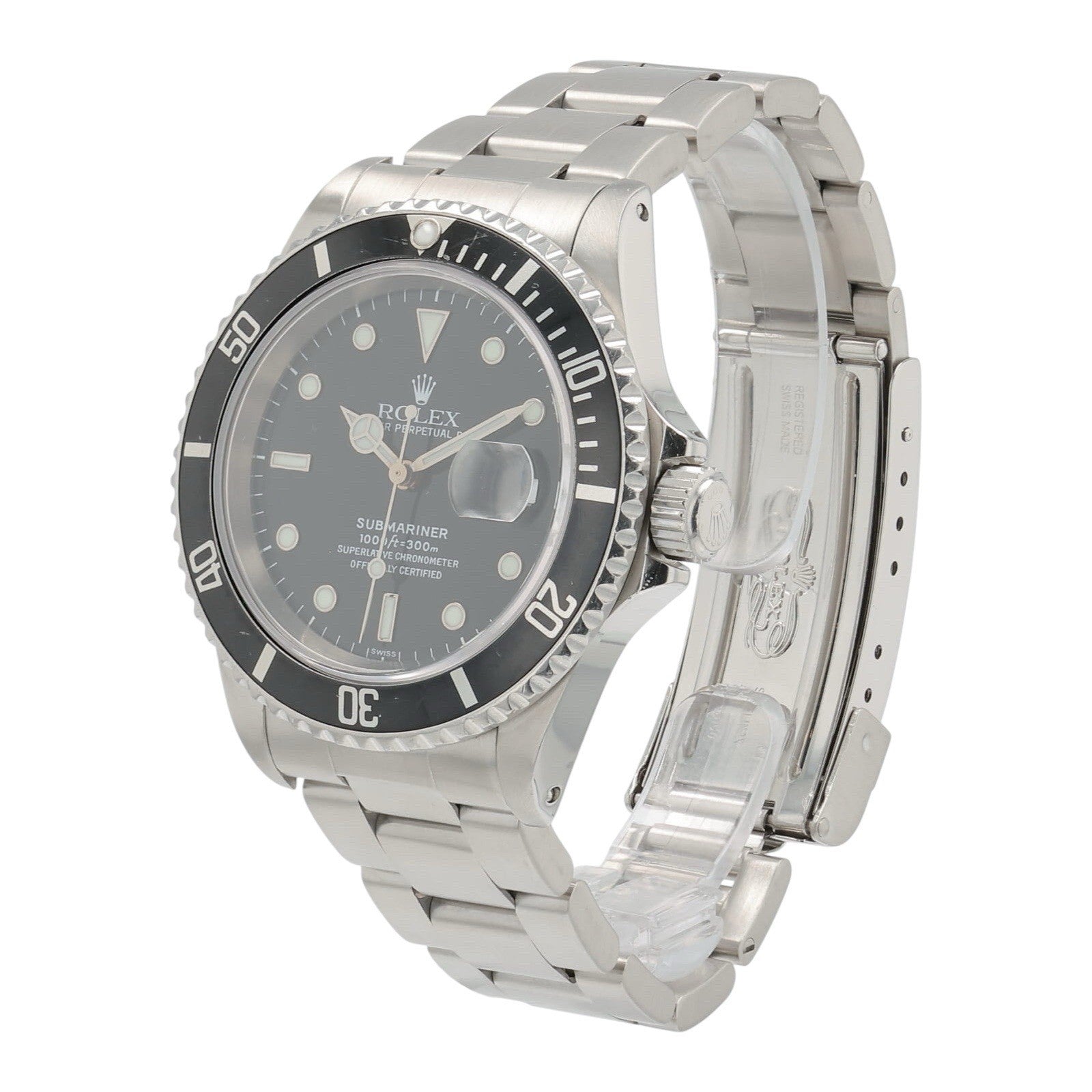 Rolex Submariner Date Stainless Steel Black Dial 40mm Automatic Mens Watch 16610