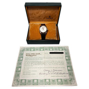 1979 Rolex Air-King 5501 Silver Stick Dial Leather Strap 34mm Automatic Watch