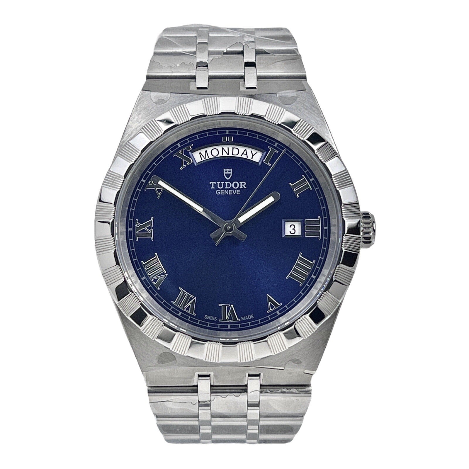 2021 Tudor Royal Blue Roman Day Date Stainless Steel Men's Automatic Watch 28600