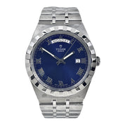 2021 Tudor Royal Blue Roman Day Date Stainless Steel Men's Automatic Watch 28600
