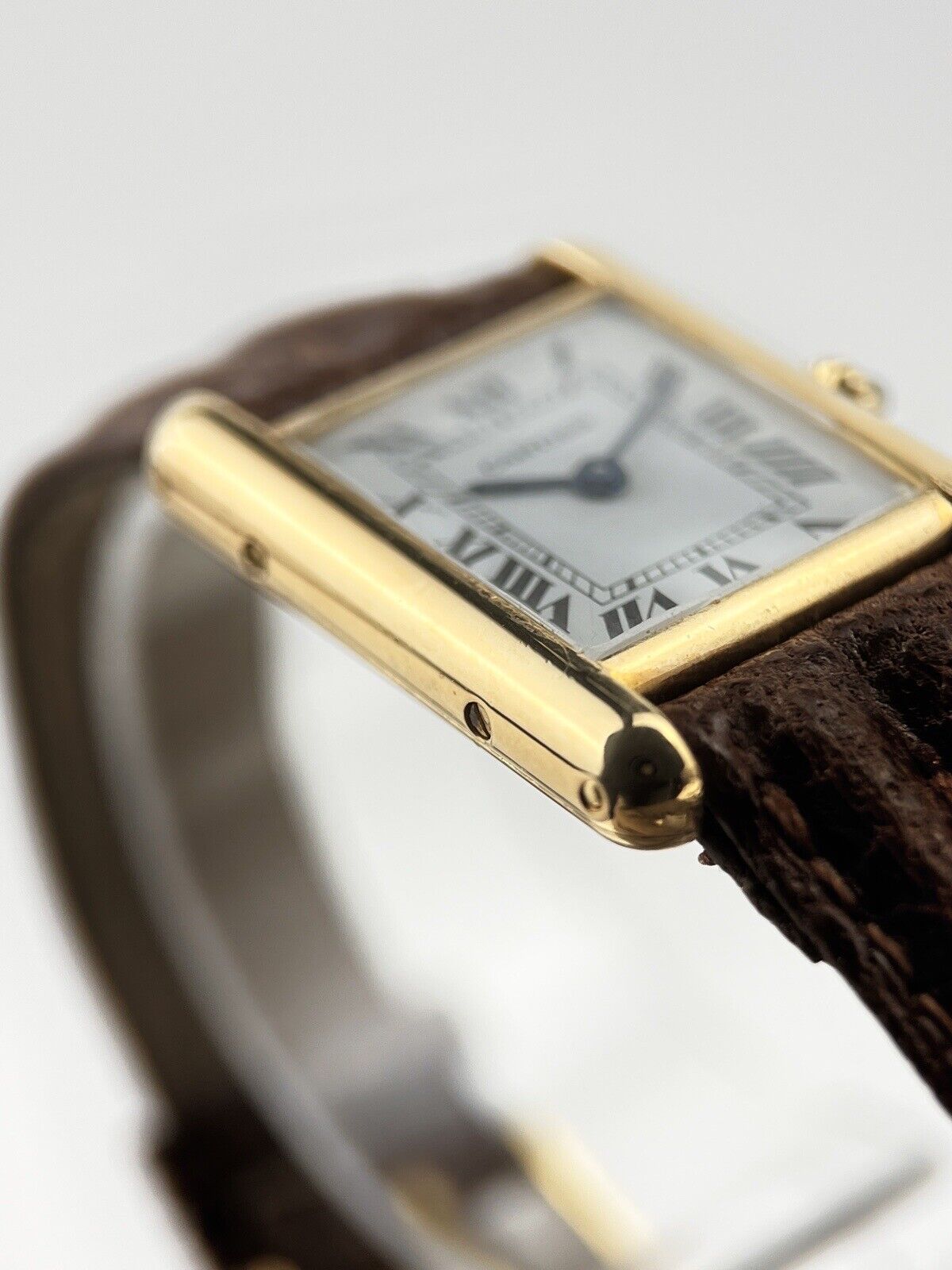 Cartier Tank Quartz 18k Yellow Gold Quartz Movement Watch White Dial 20.5 mm
