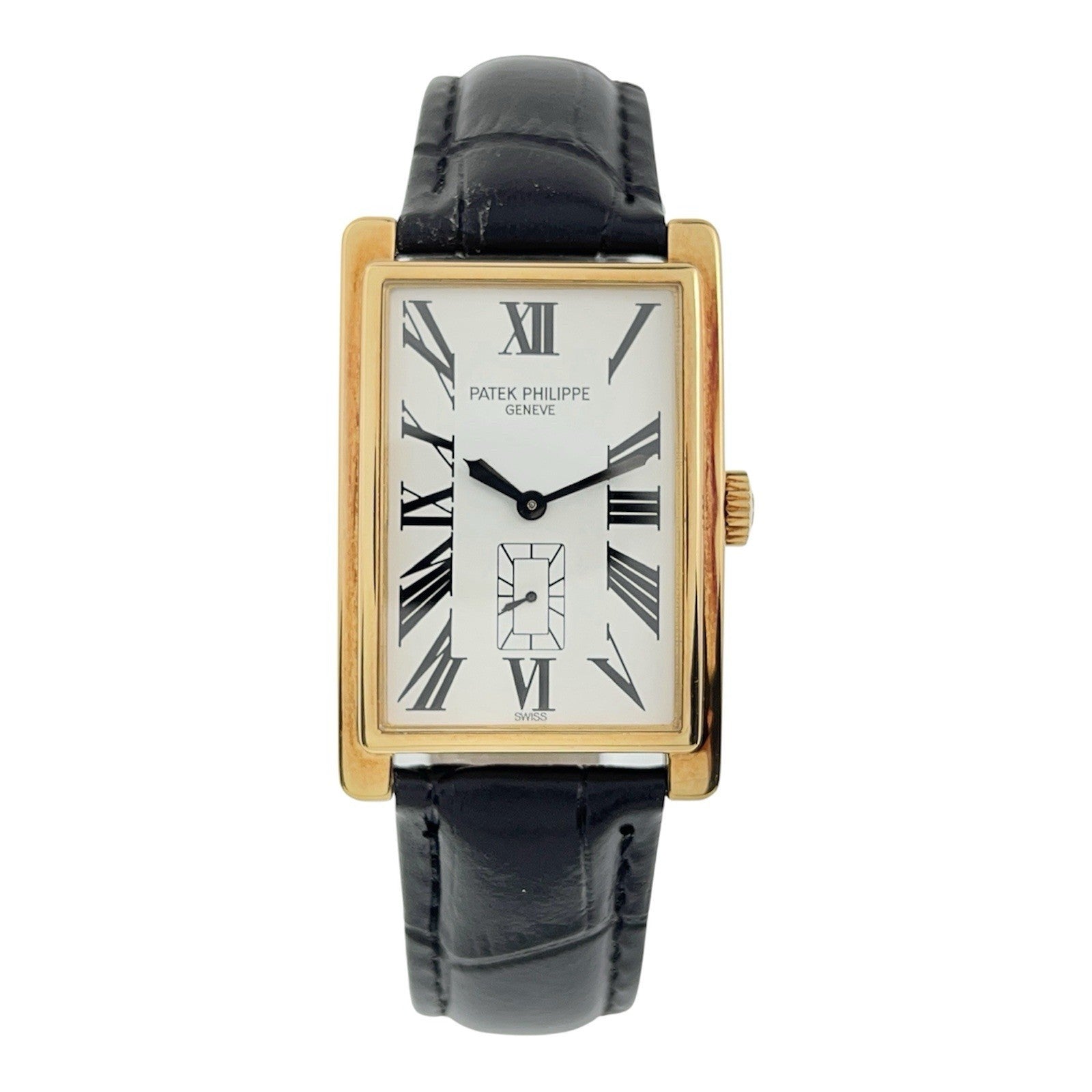 Patek Philippe 18k Yellow Gold White Dial 25mm Manual Wind Men's