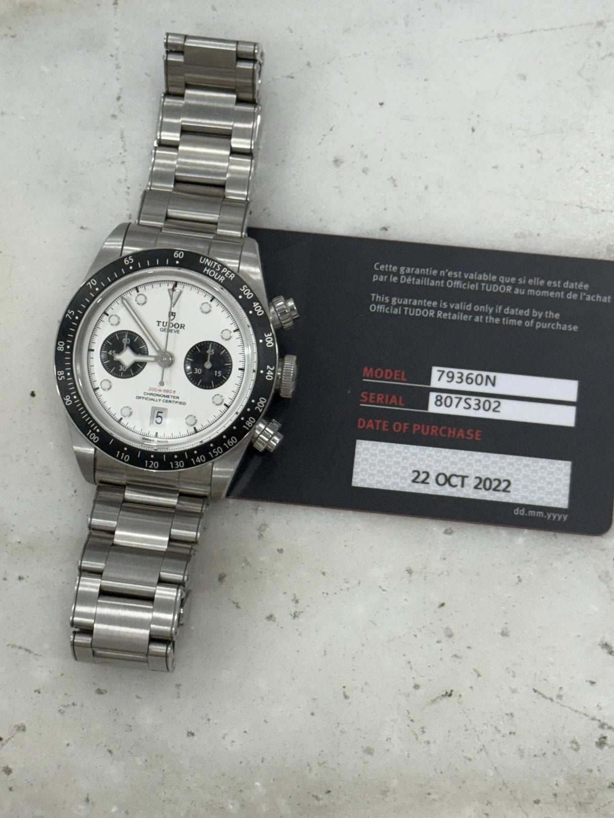 10/2022 Tudor Black Bay Chrono Steel Panda 41mm Automatic Mens Watch 79360N