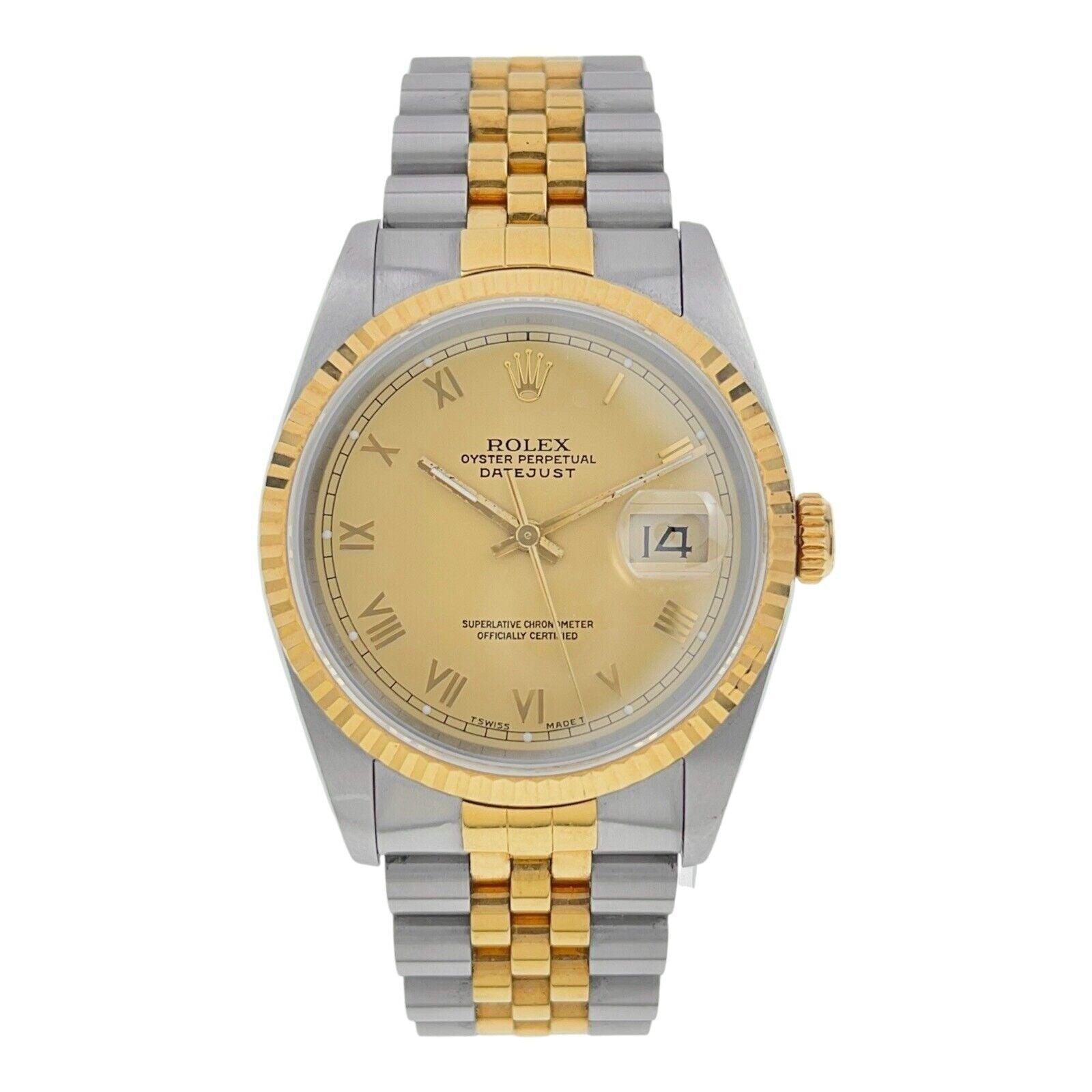 1989 Rolex Datejust 36mm Automatic 18k Gold and Steel Men’s Watch 16233