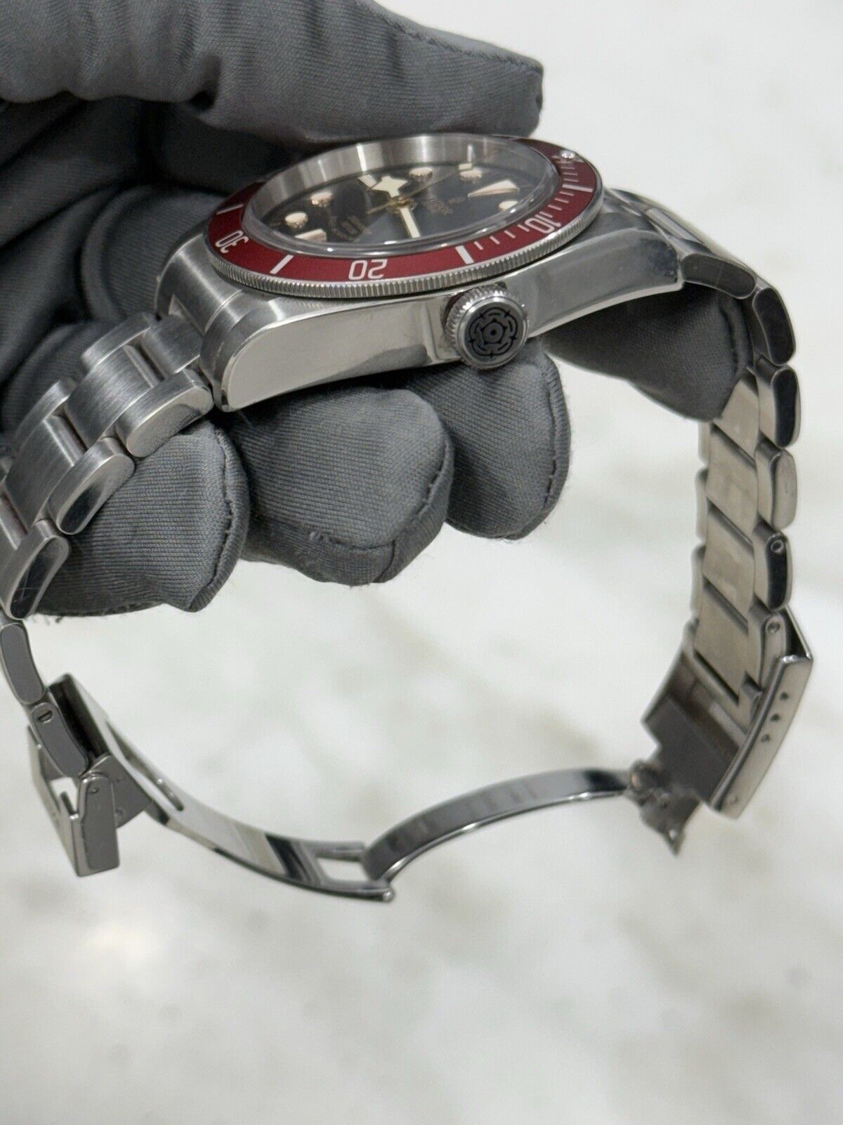 2015 Tudor Black Bay Smiley Stainless Steel Red 41mm Automatic Watch 79220R