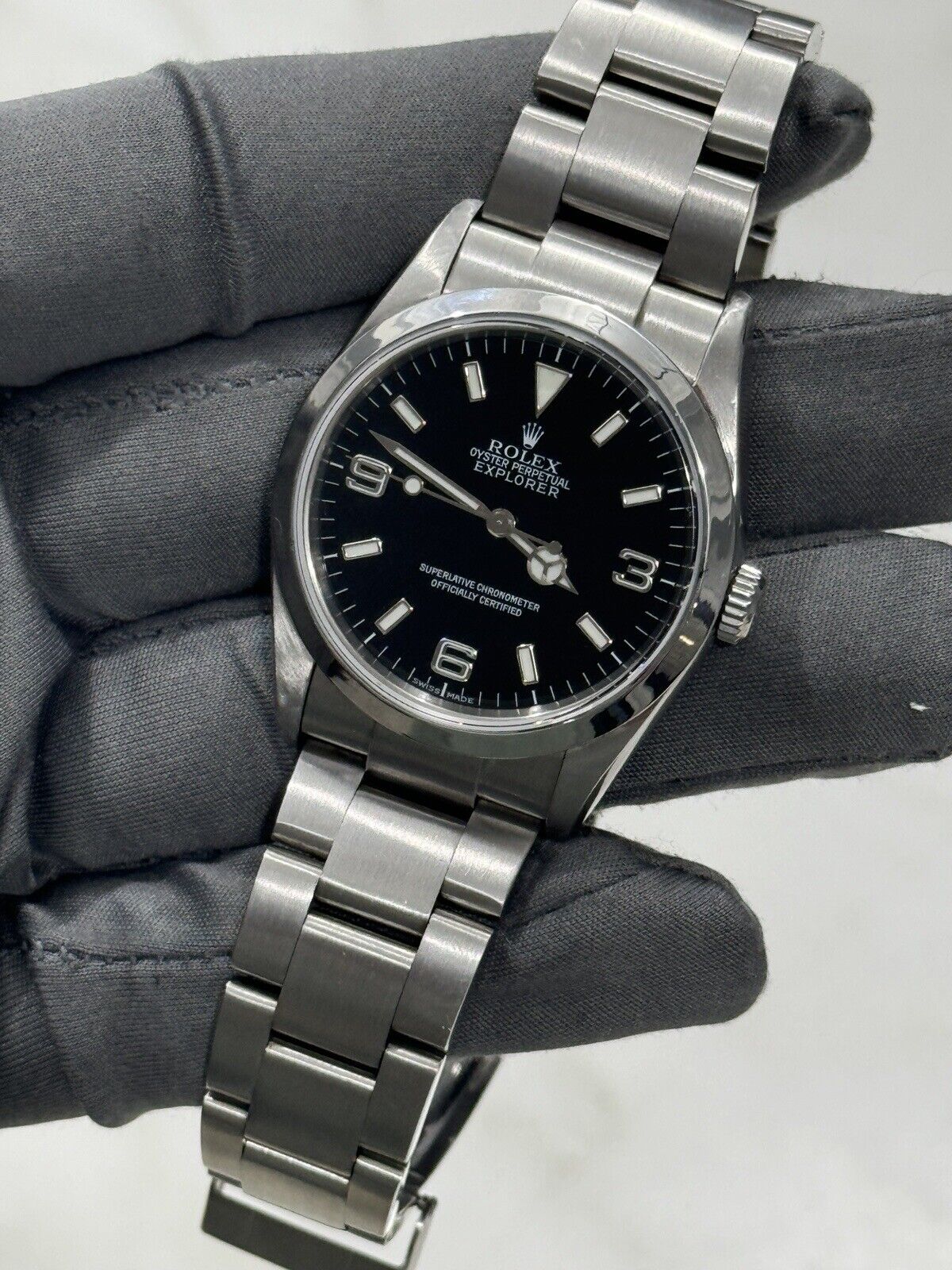 2005 Rolex Explorer I Black 36mm 3-6-9 Stainless Steel Oyster Watch 114270