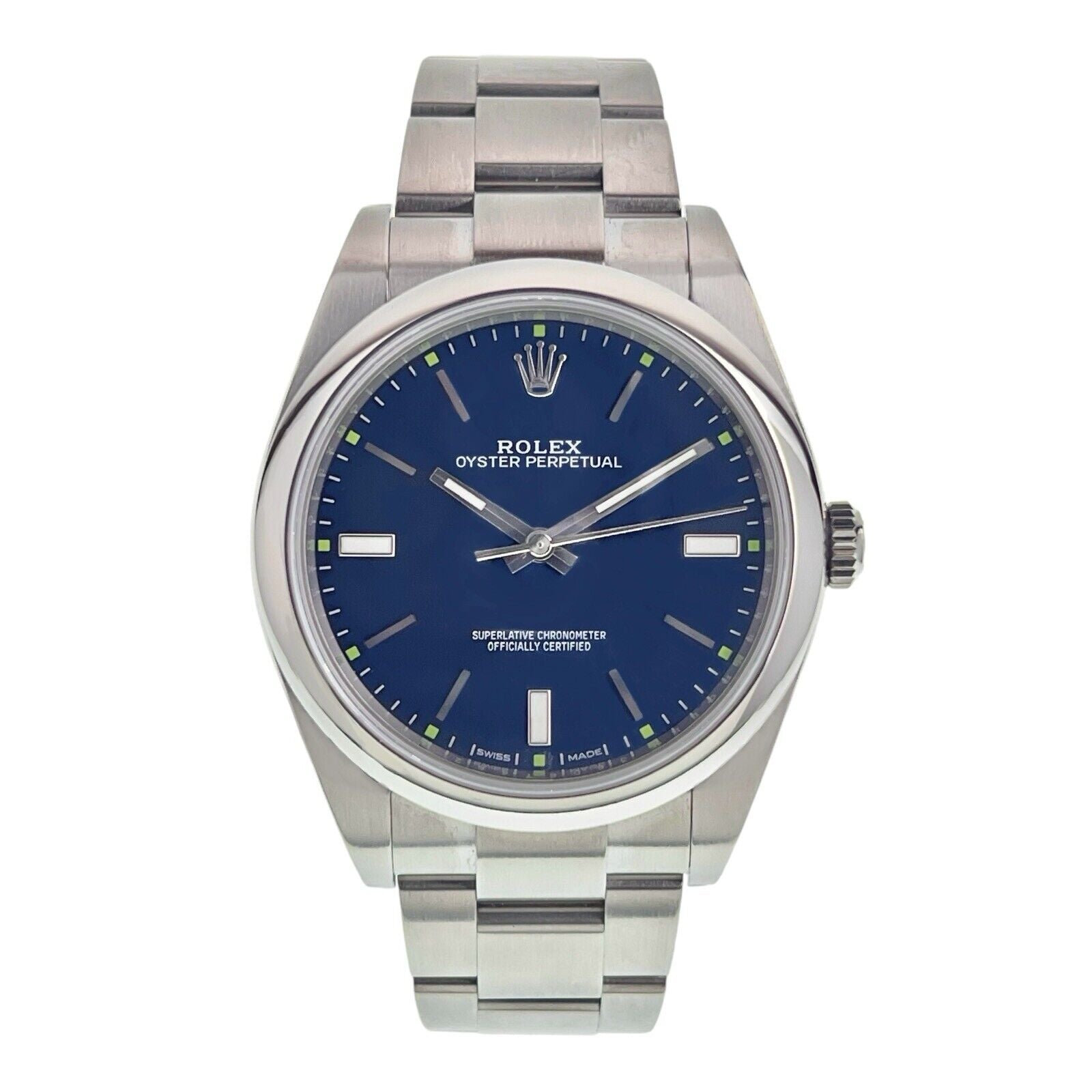 2016 Rolex Oyster Perpetual 39mm Steel Blue Dial Automatic Men’s Watch 114300