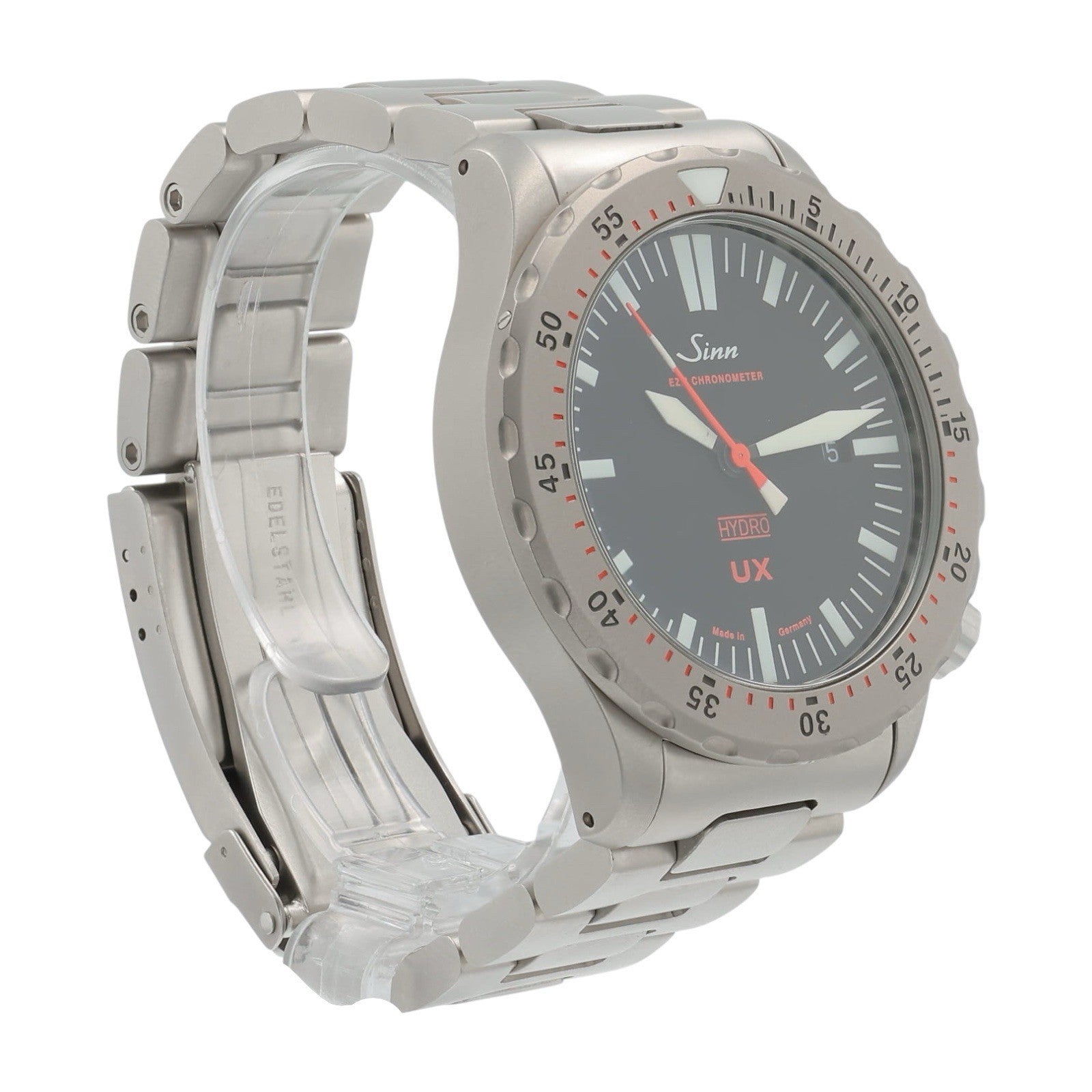 Sinn UX-T EZM Stainless Steel Black Dial 44mm Quartz Watch Men’s Watch EZM 2B