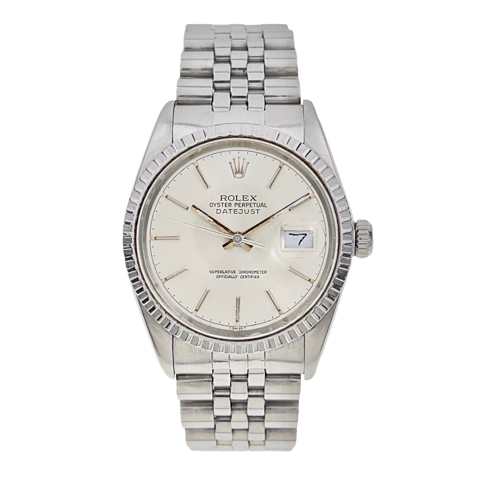 1987 Rolex Datejust Silver Dial Automatic Jubilee 36mm Steel Watch 16030