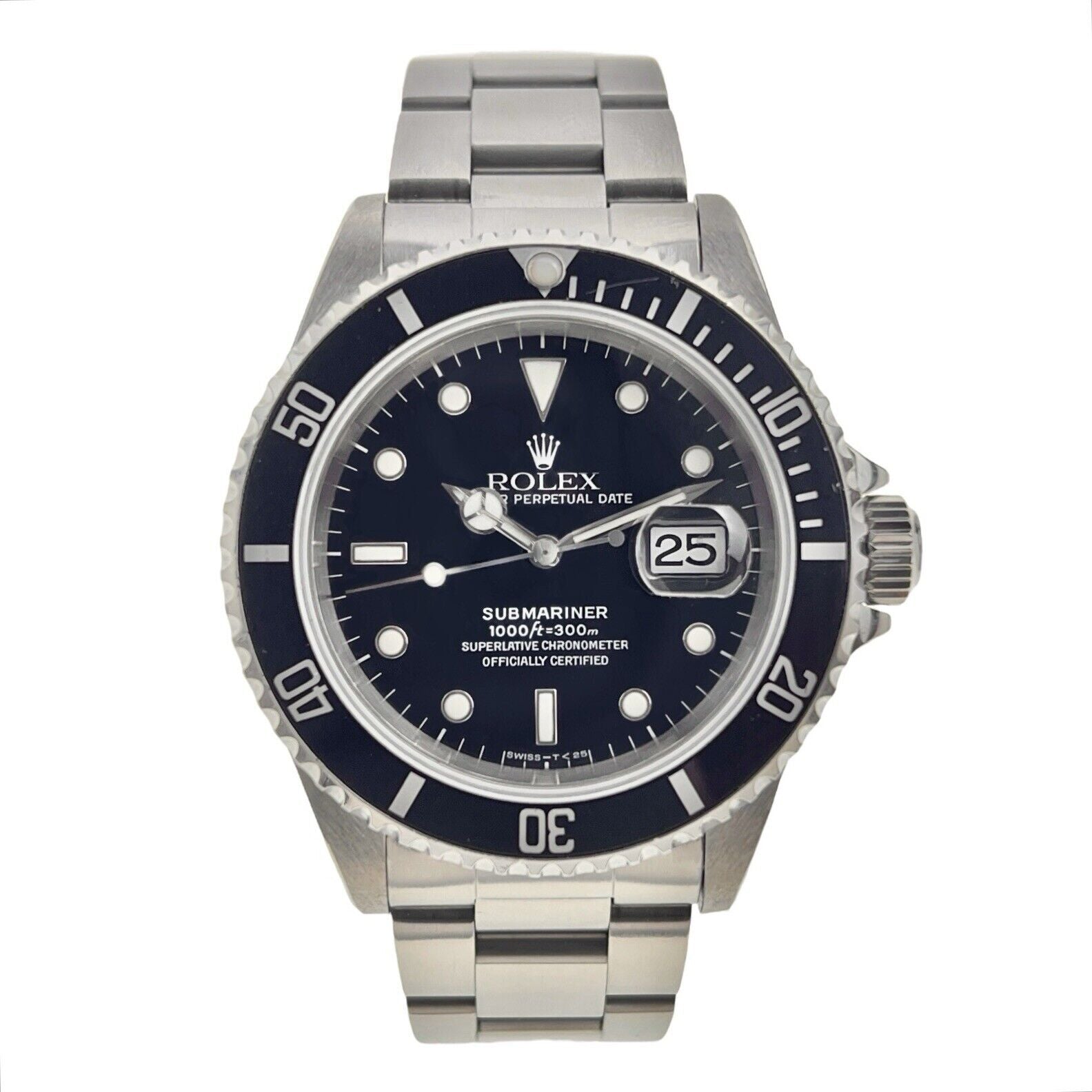 1996 Rolex Submariner Date Steel Black Dial 40mm Automatic Men’s Watch 16610