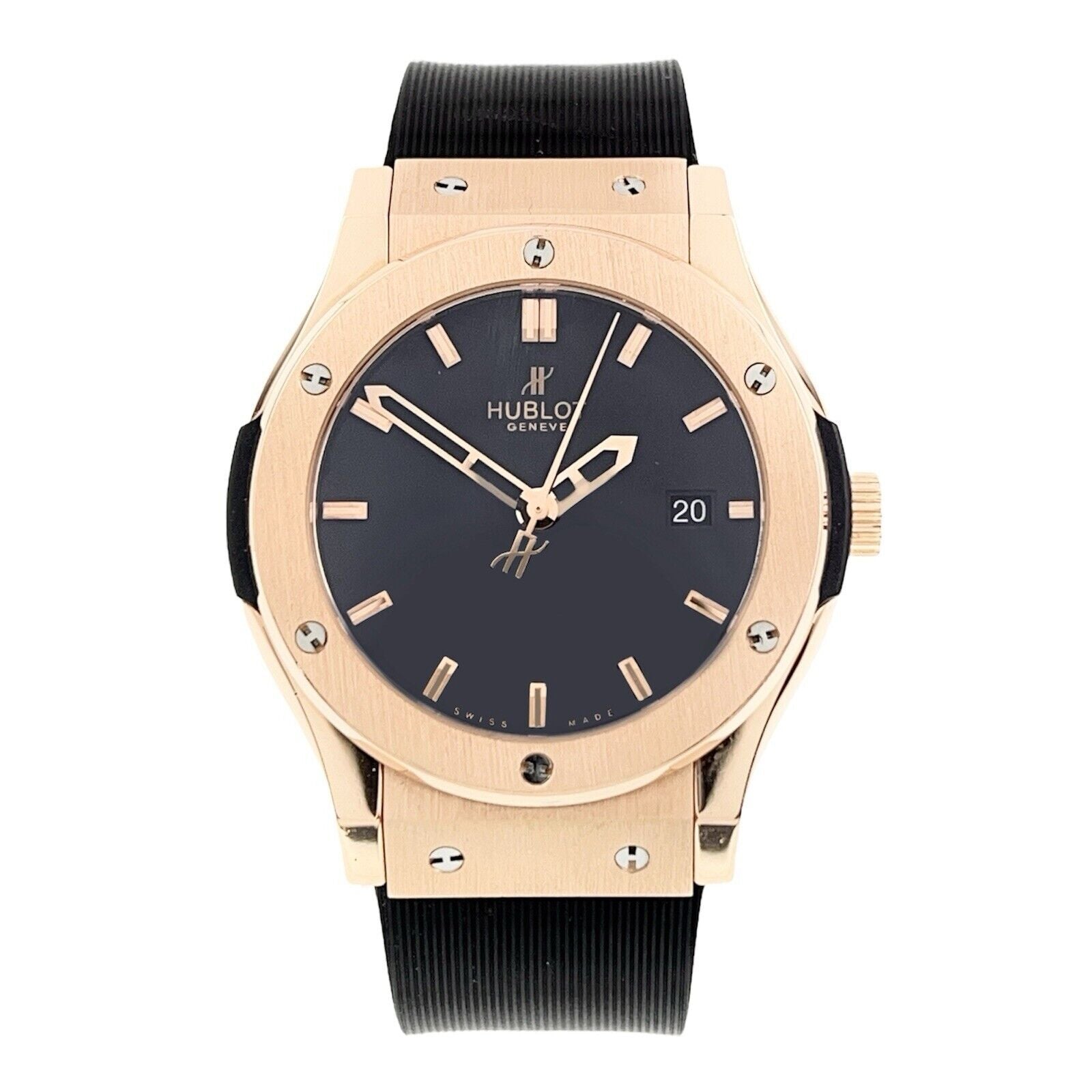 Hublot Classic Fusion 18k Rose Gold Black Dial 42mm Men's Watch 542.PX.1180.RX