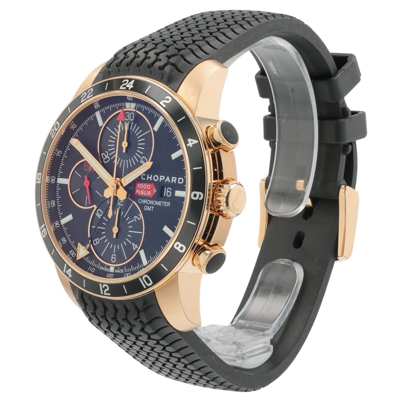 Chopard Mille Miglia 18k Rose Gold Black Dial 42mm Automatic Mens Watch 1288