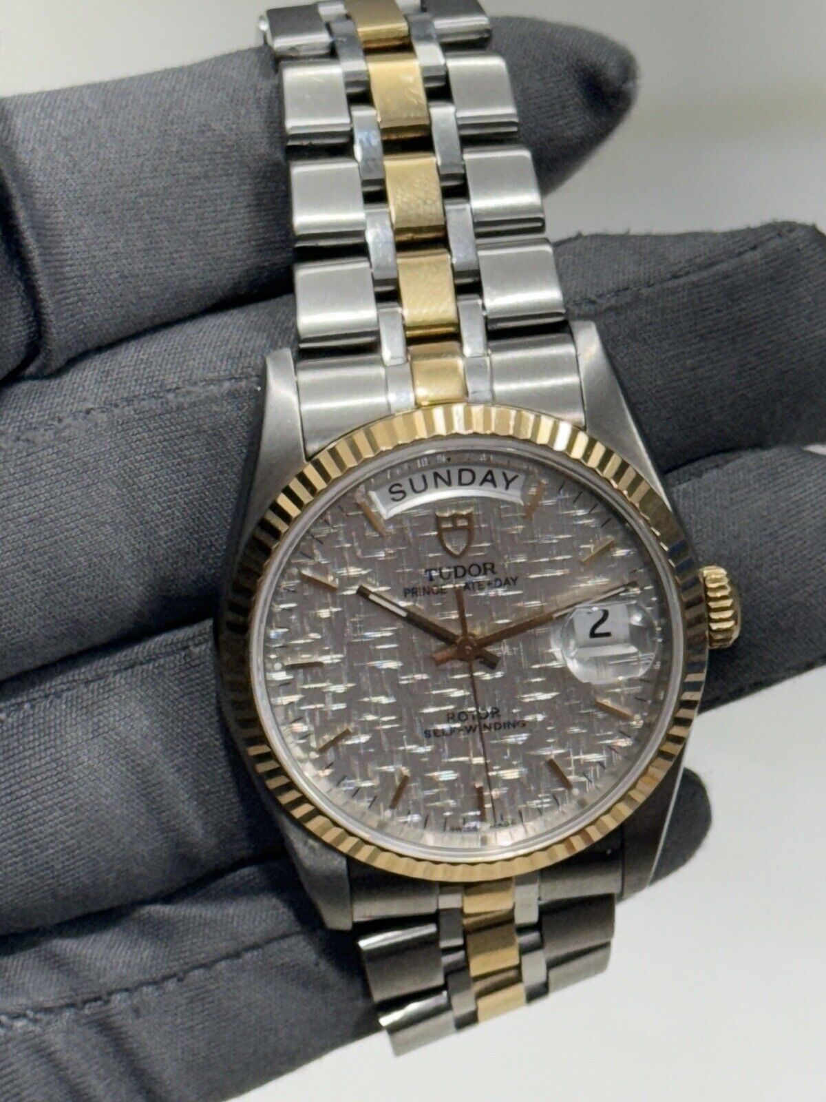 2011 Tudor Date Day Steel and Gold 36mm Automatic Men’s Watch 76213 W/ Papers