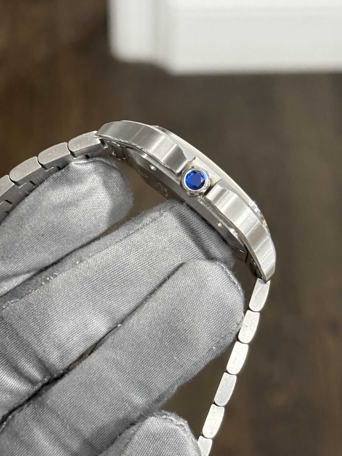 2022 Cartier Santos Steel Blue Dial Large Automatic Men’s Watch WSSA0030