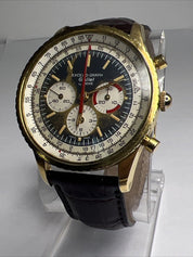 Vintage Gallet By Racine Excel-O-Graph 43mm Gold Tone Case Watch -PLEASE READ