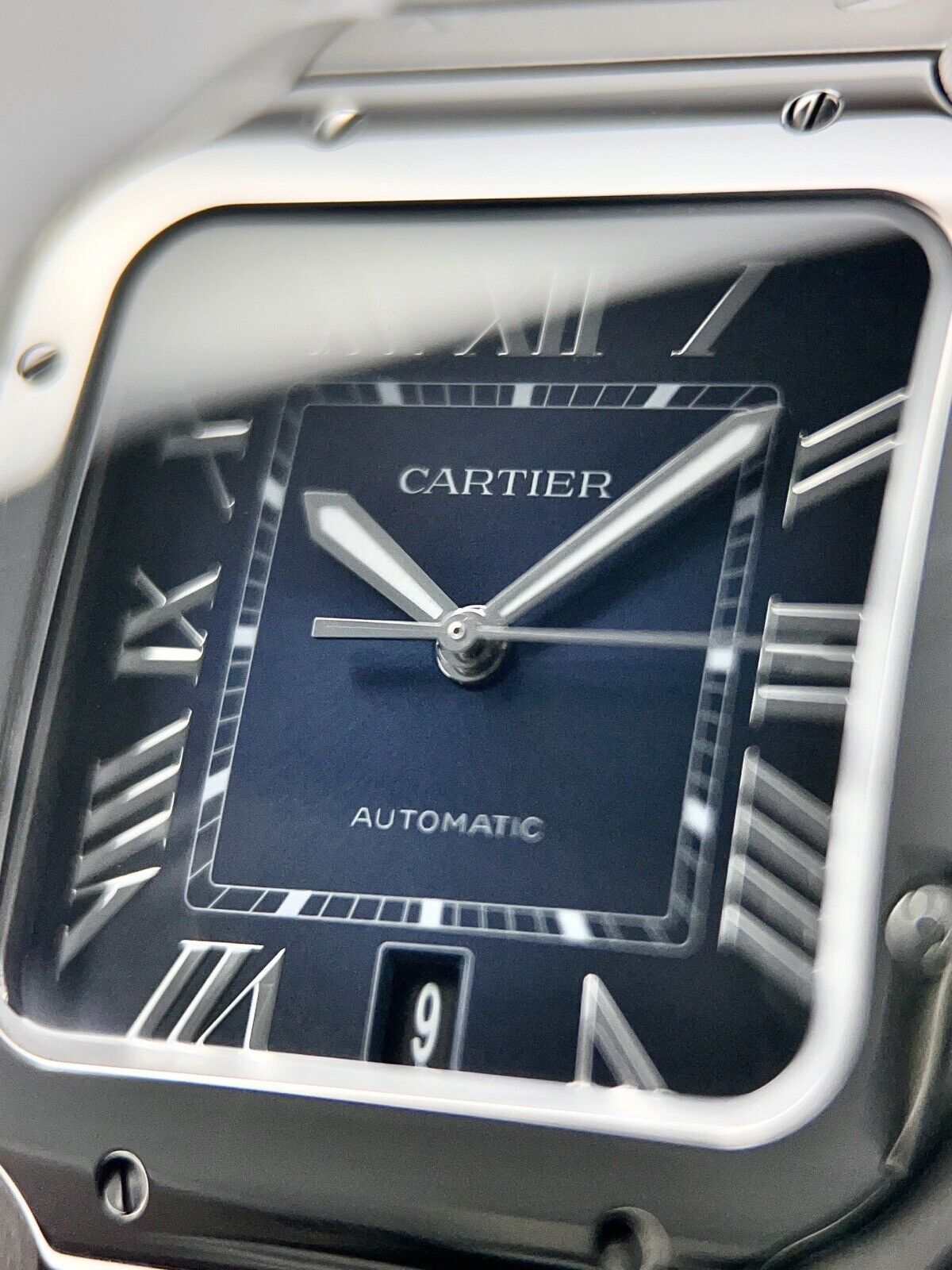 2022 Cartier Santos 40mm Blue Dial Steel Watch WSSA0030  - Box And Papers