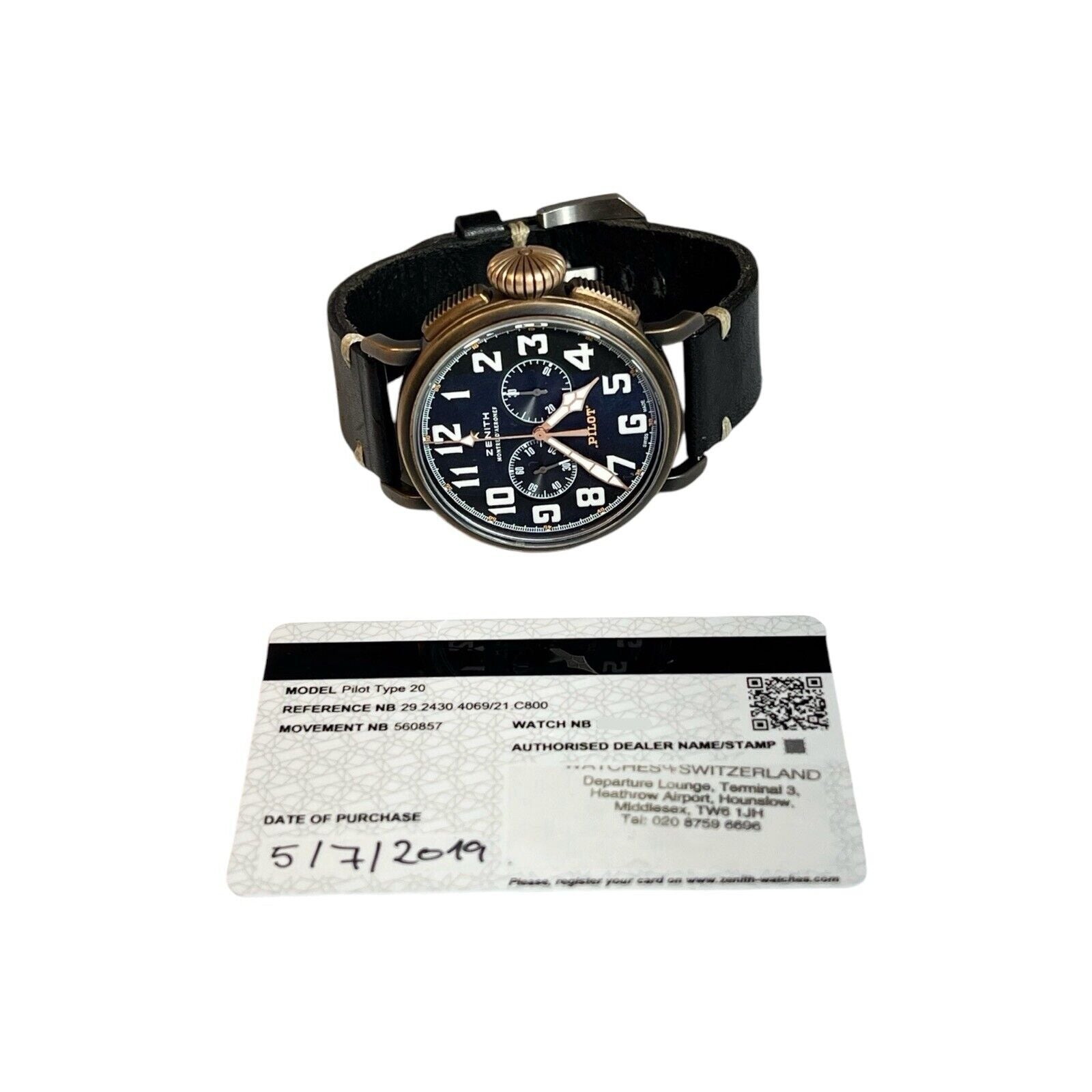 2019 Zenith Pilot Bronze Black Dial 45mm Automatic Men's Watch 29.2430.4069