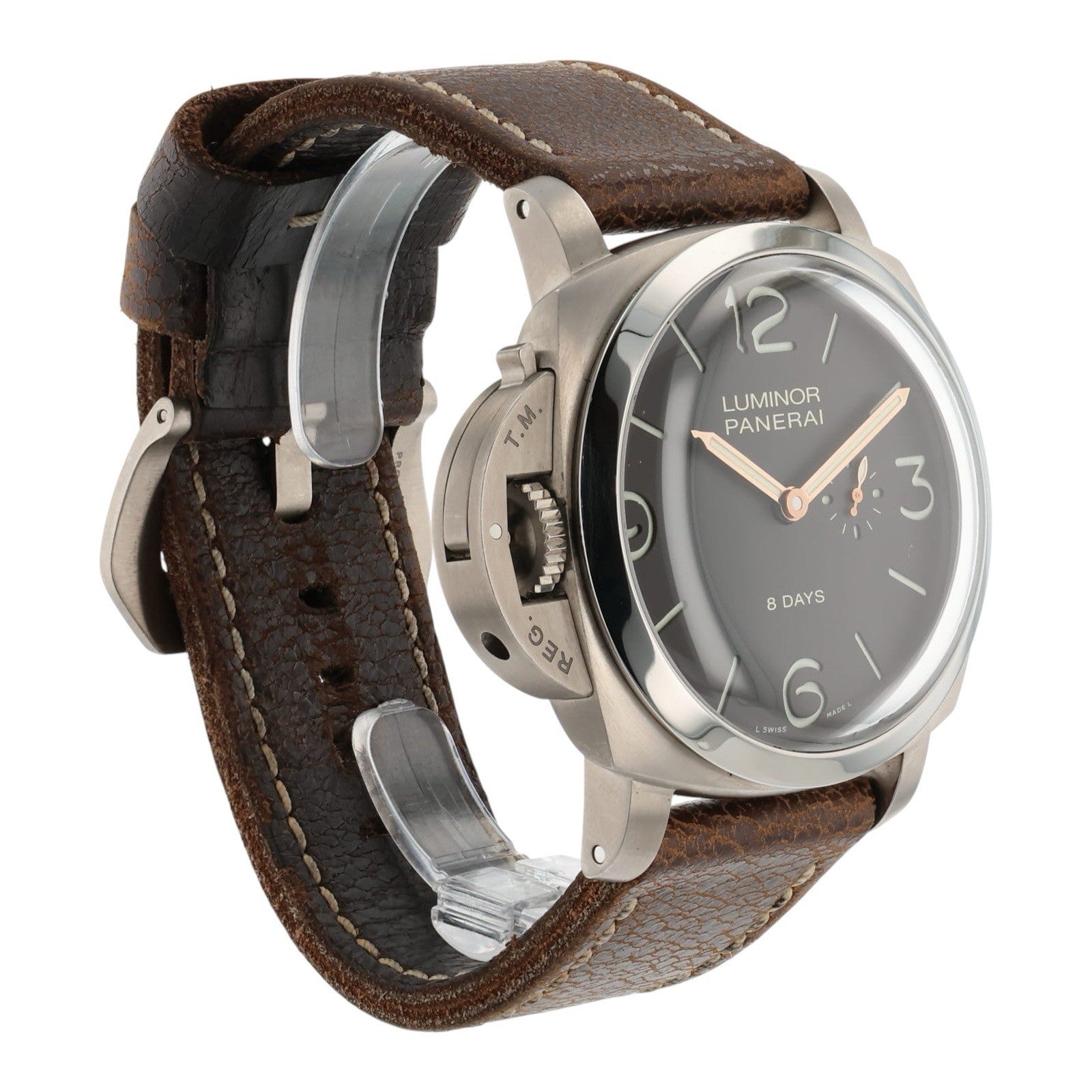 Panerai Luminor 8 Day Left Hand Black Dial Titanium Manual Winding 47mm PAM00368