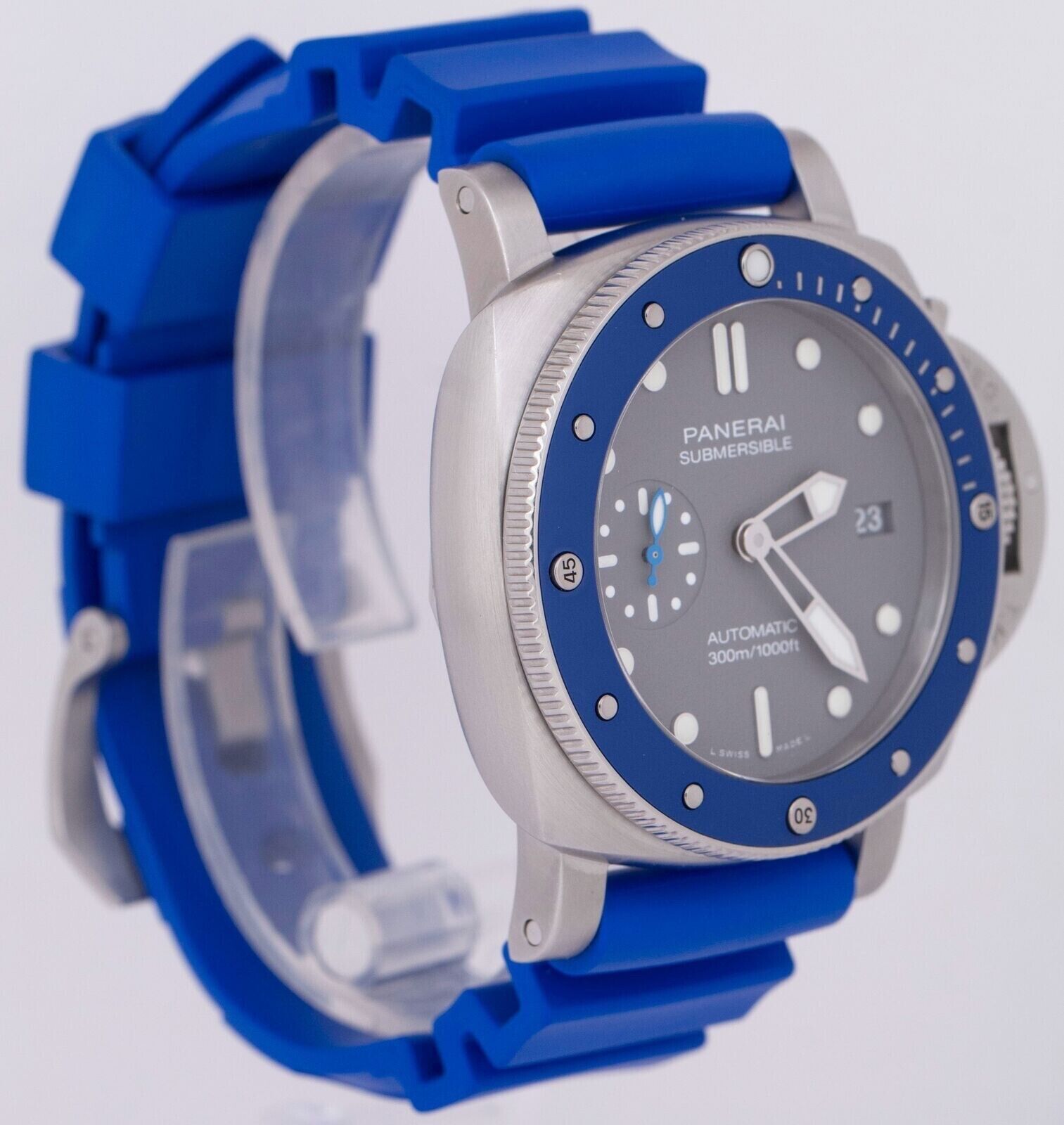 2022 Panerai Luminor Submersible BLUE Gray Steel 42mm PAM00959 Watch - Box/Paper