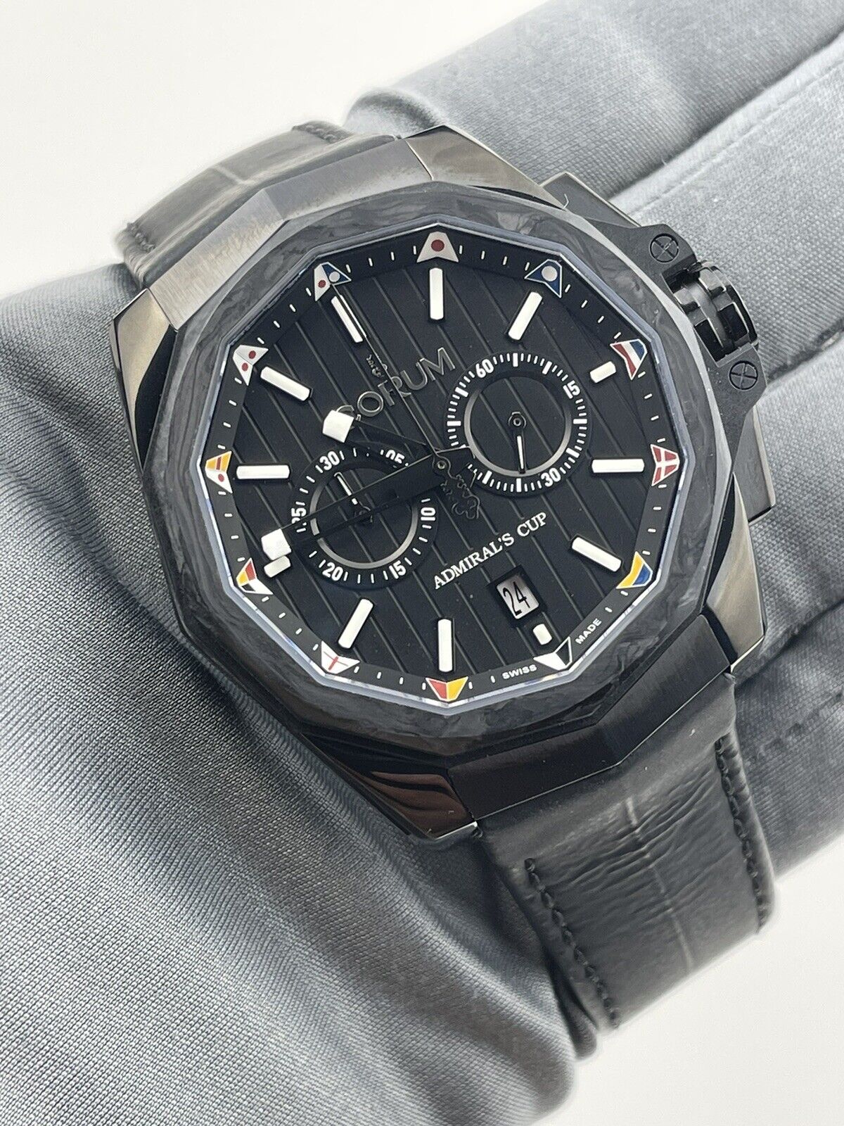 Corum Admirals Cup Chrono Men's Watch 01.0116 Steel PVD and