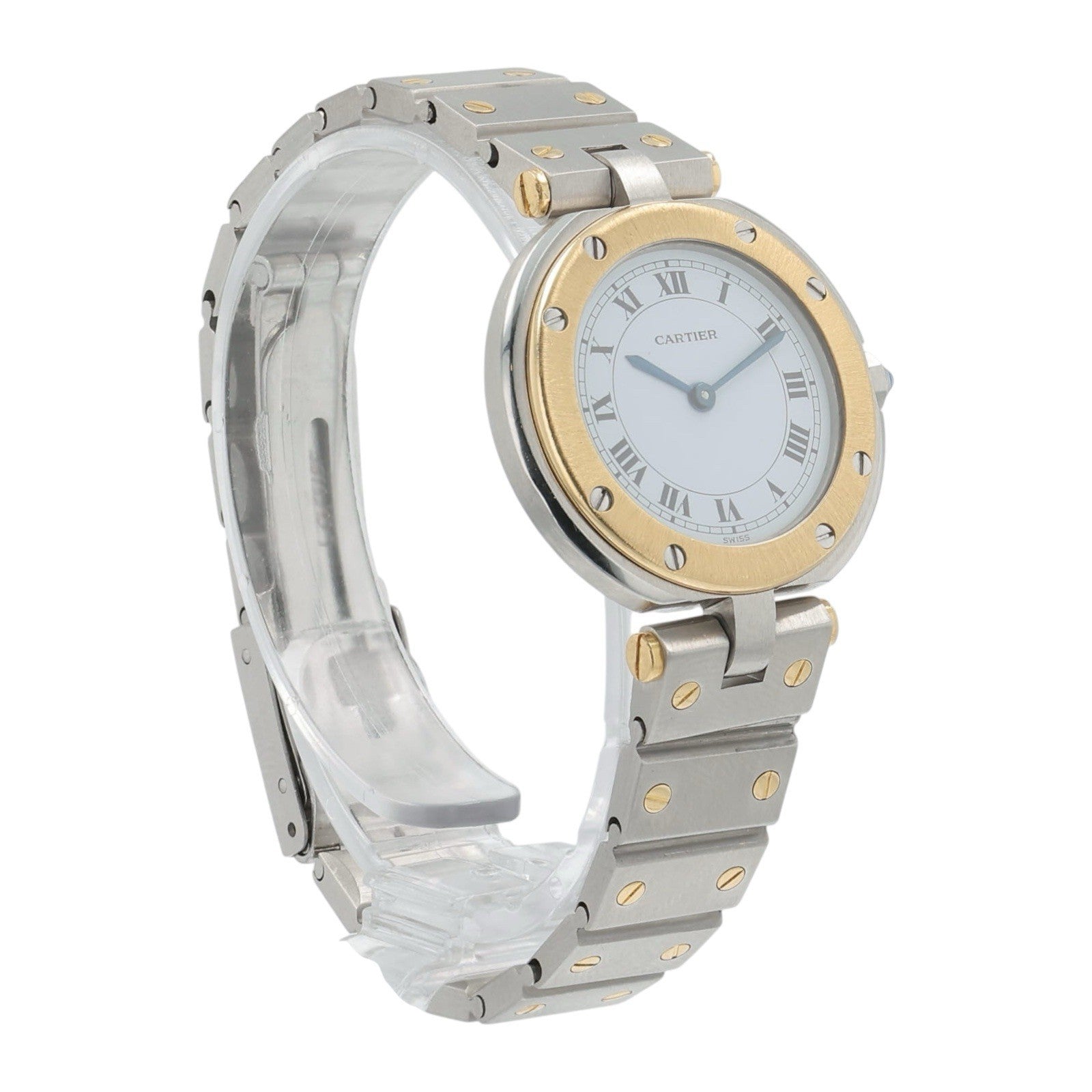 Cartier Santos Vendome Steel & Gold White Dial 27mm Quartz Women’s Watch 8191