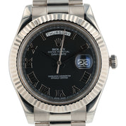 Rolex Day-Date II 18k White Gold Black Dial 41mm Automatic Men’s Watch 218239